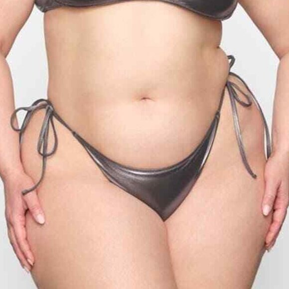 NWT SKIMS | Metallic Swim Tie Bikini Bottom | Sz. L - Picture 1 of 8